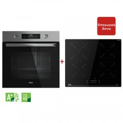 Teka HSB 6350 SS + 64110 SSM BK (111010068+112520051) Φούρνος άνω Πάγκου 71lt με Επαγωγικές Εστίες Π59.5εκ. Inox